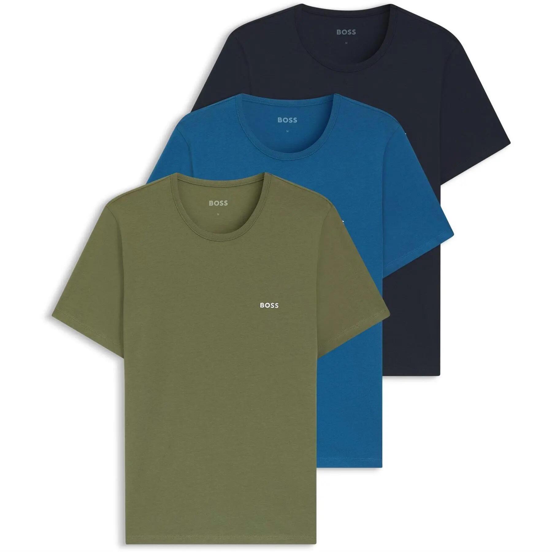 Boss Mens Embroidered Logo T-Shirt (Pack of 3)