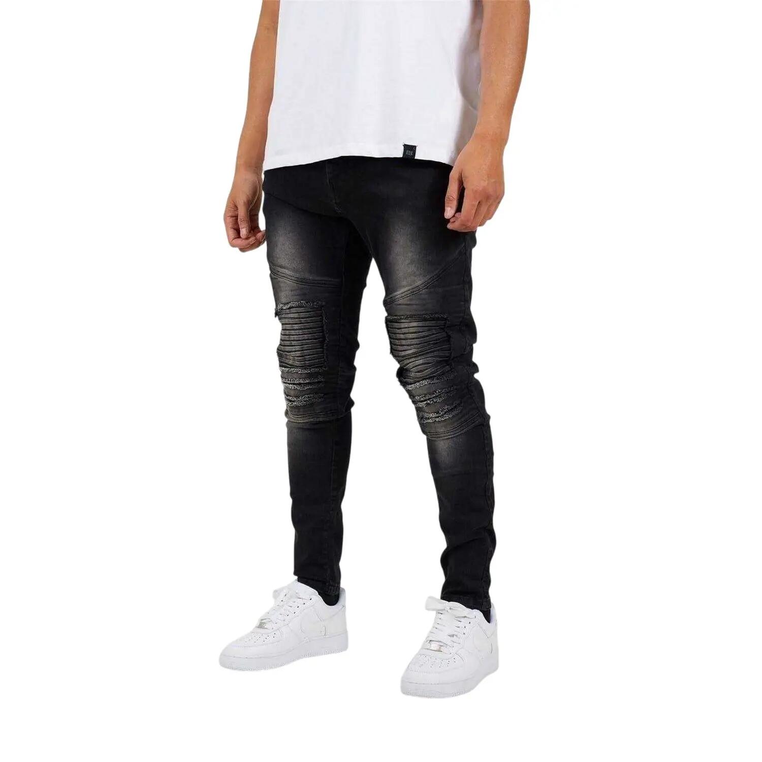 Brave Soul Mens Washed Biker Jeans