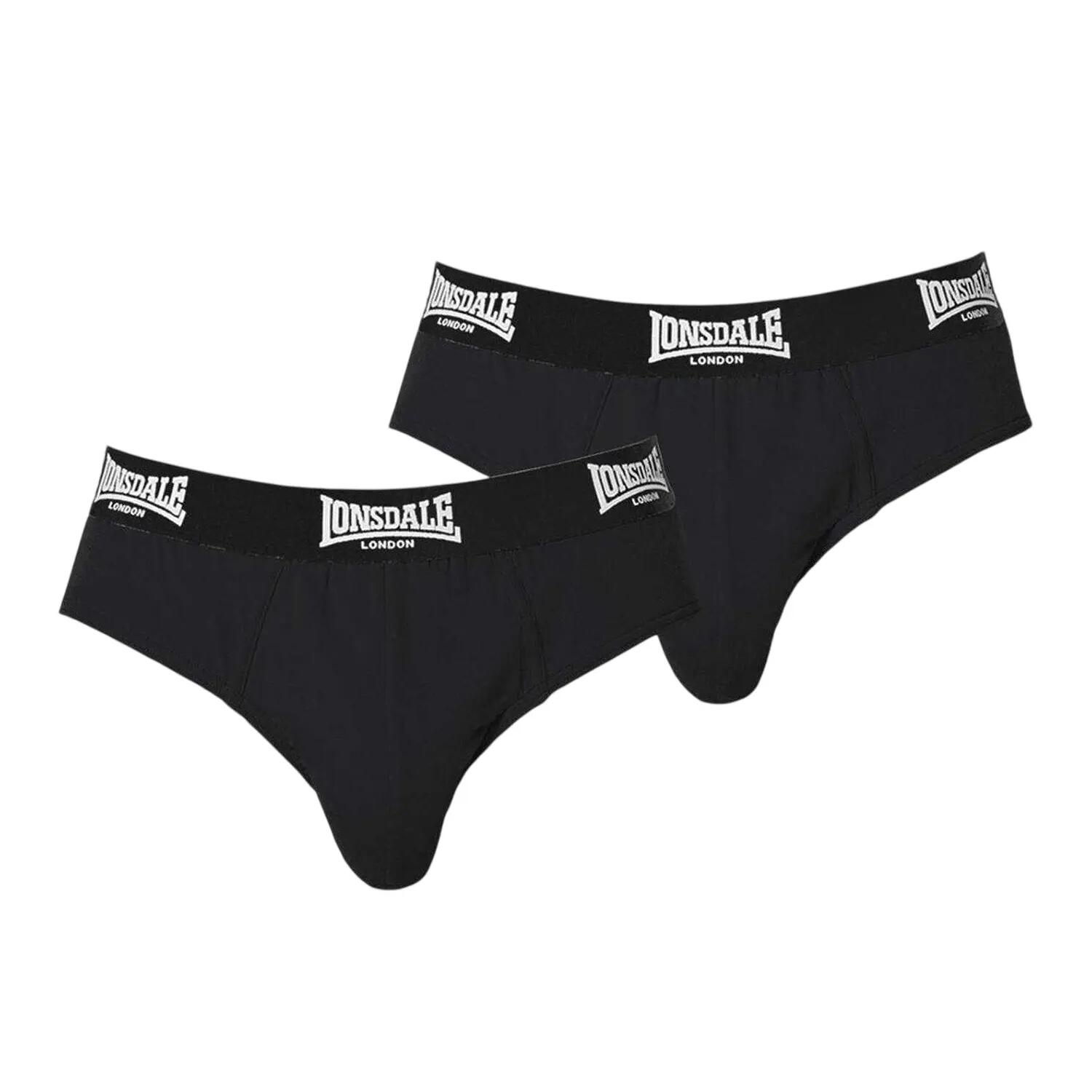 Lonsdale Mens Contrast Waistband Briefs (Pack of 2)