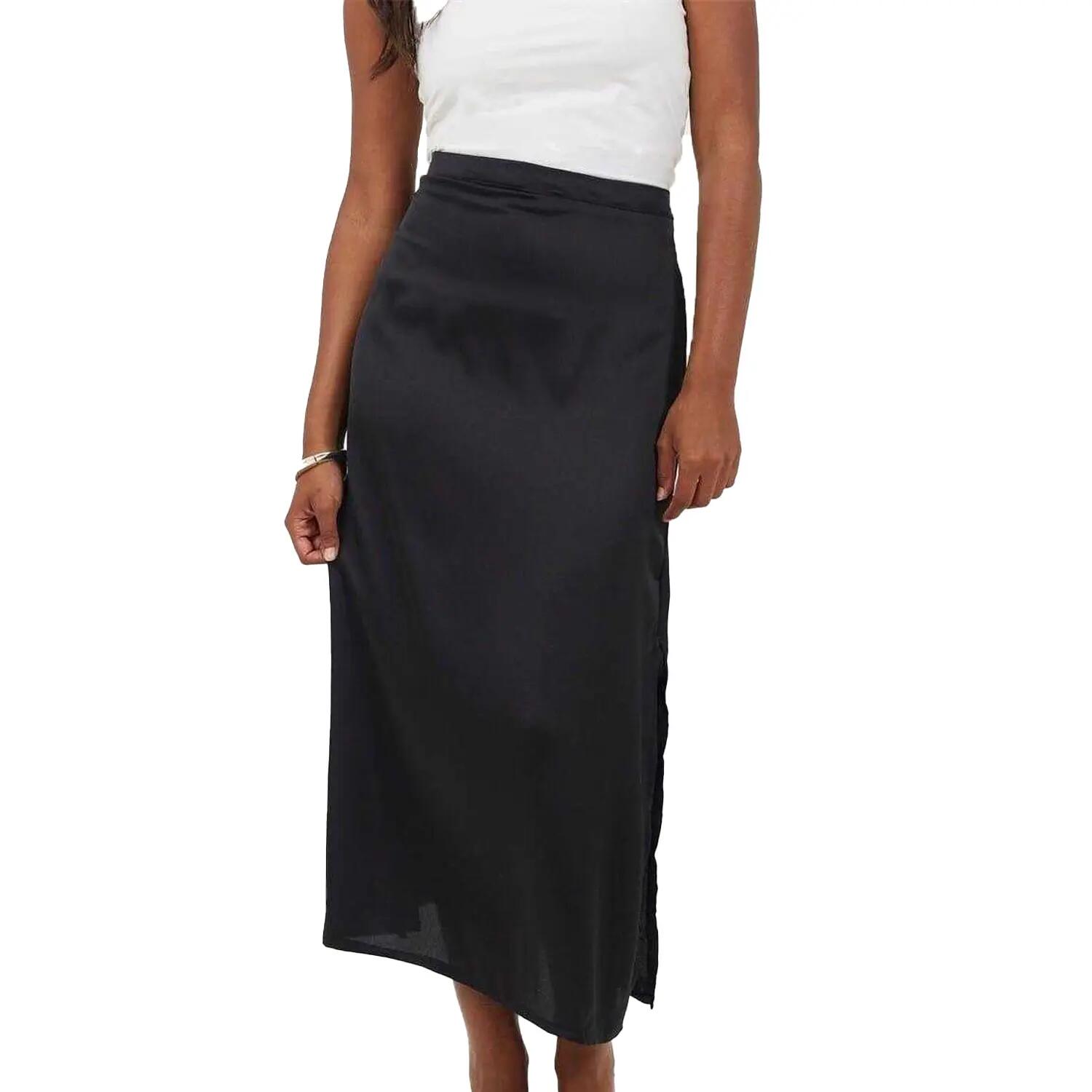 Brave Soul Womens/Ladies Satin Side Slit Midi Skirt