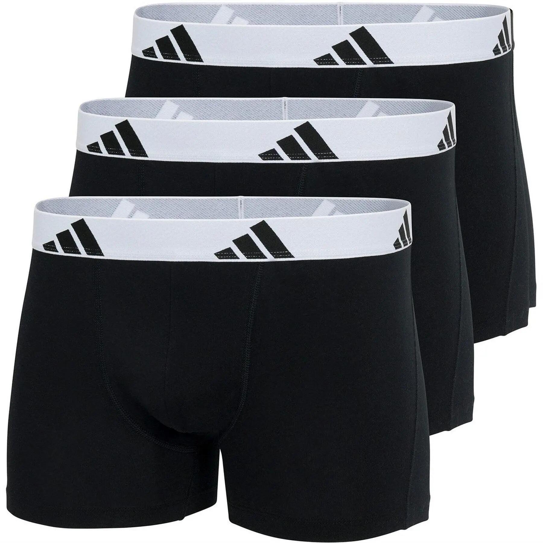 Adidas Mens Cotton Flexible Active Boxer Shorts (Pack of 3)