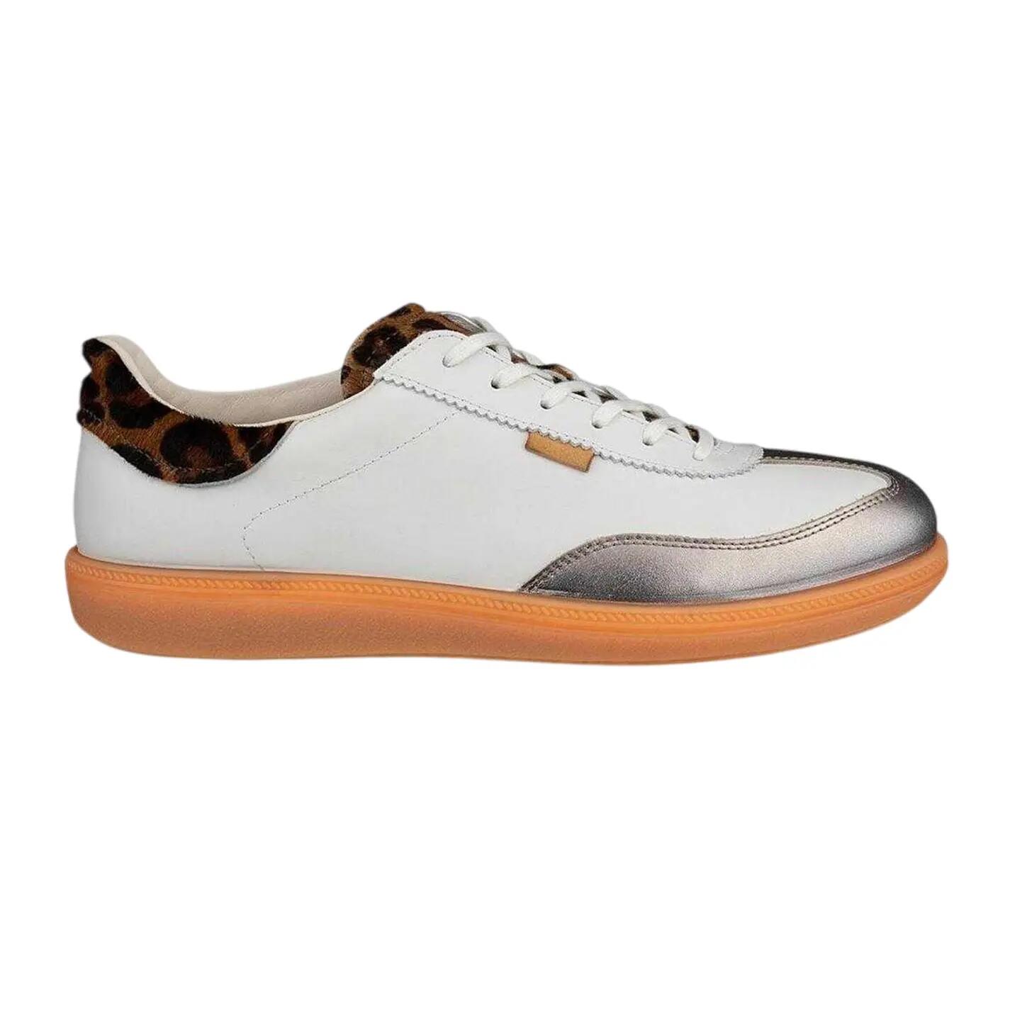 Ecco Womens/Ladies Leopard Print Leather Flat Court Trainers