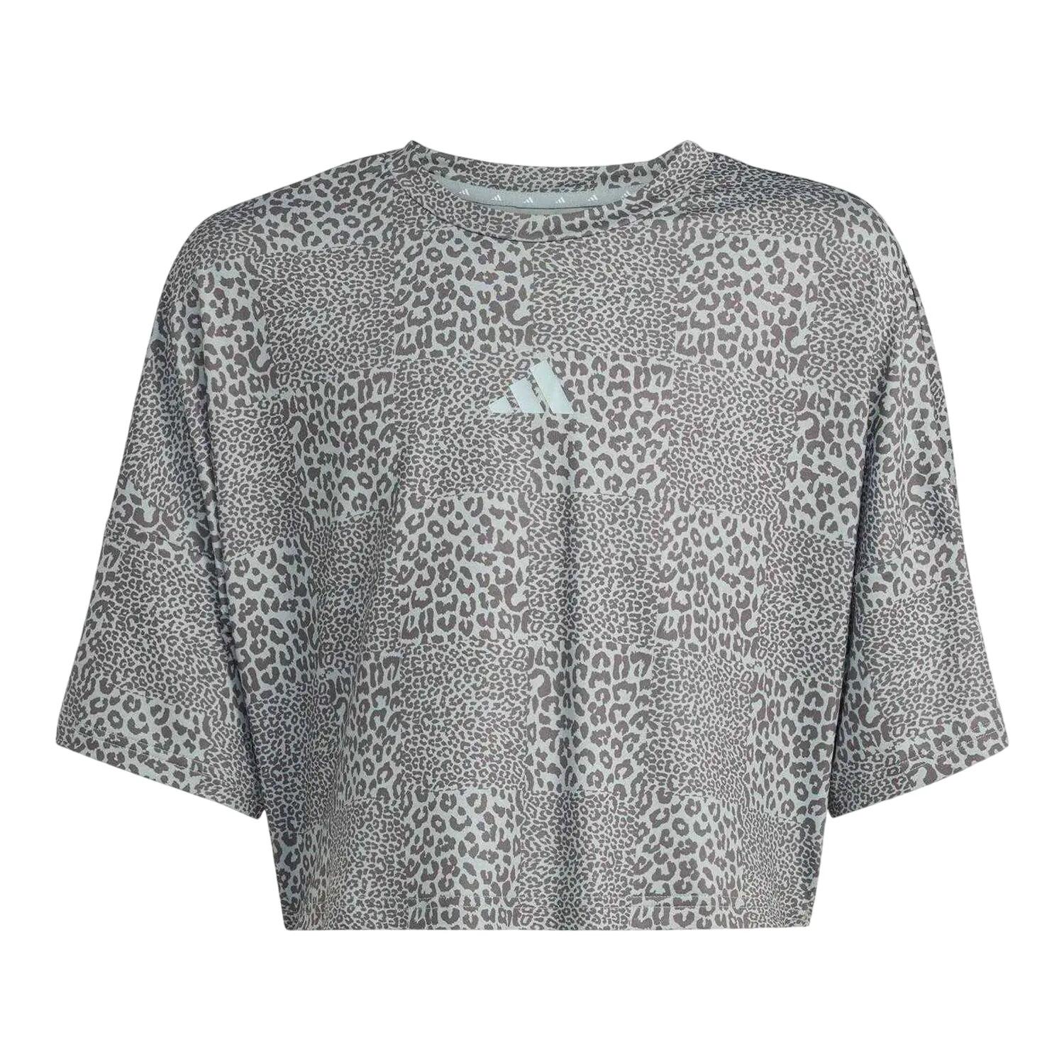 Adidas Girls Leopard Print Crop Top