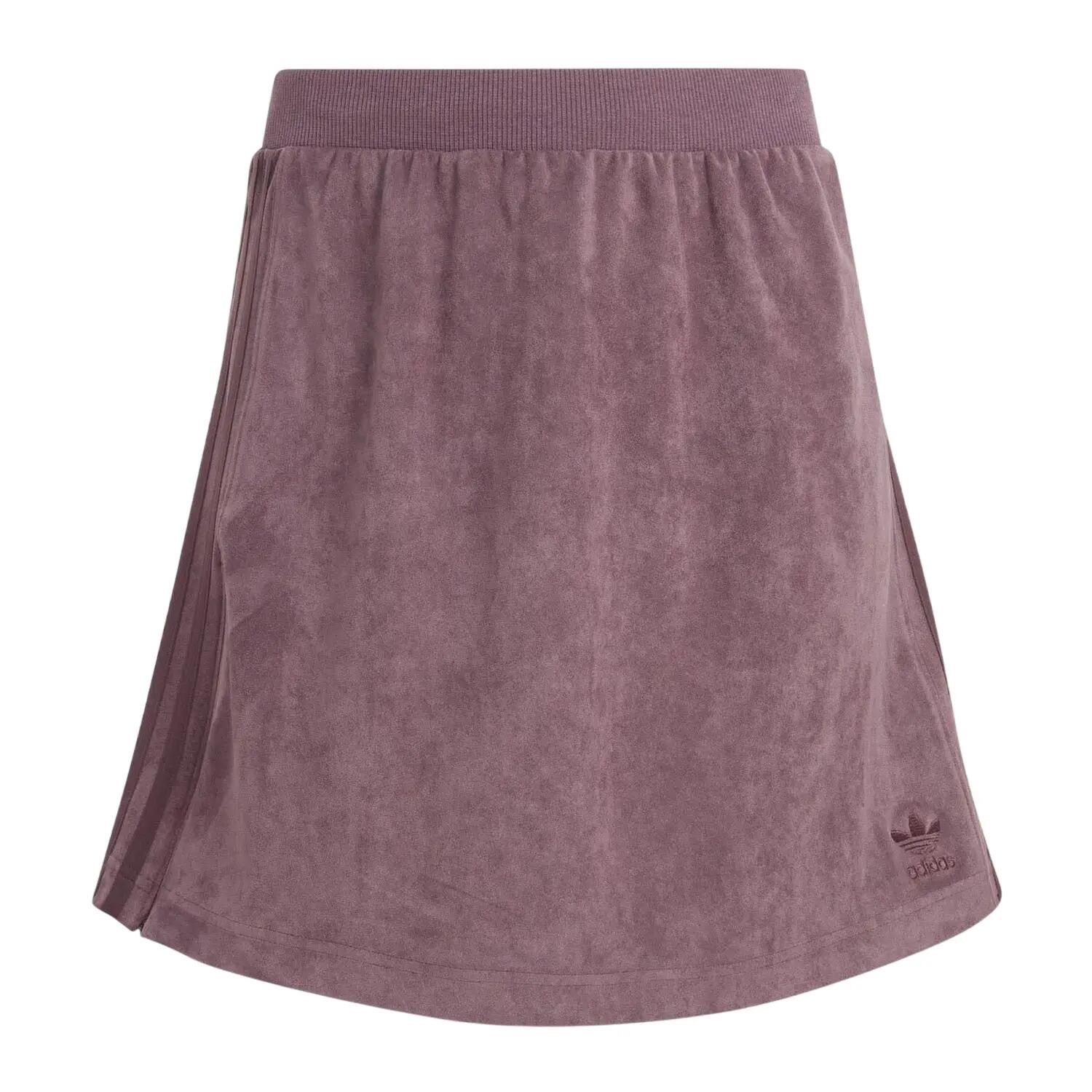 Adidas Womens/Ladies Originals 3 Stripes Velour Regular Mini Skirt