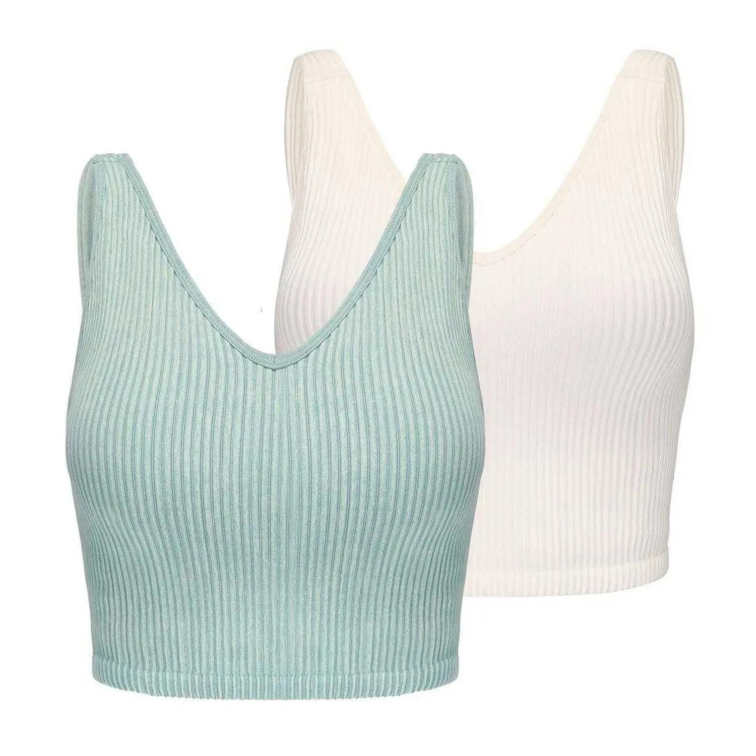 Slazenger Womens/Ladies Ribbed Sports Bra (Pack of 2)