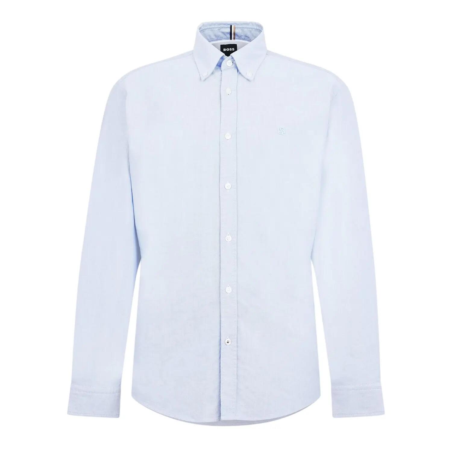 Boss Mens Liam Patterned Collared Long-Sleeved Button-Down Shirt