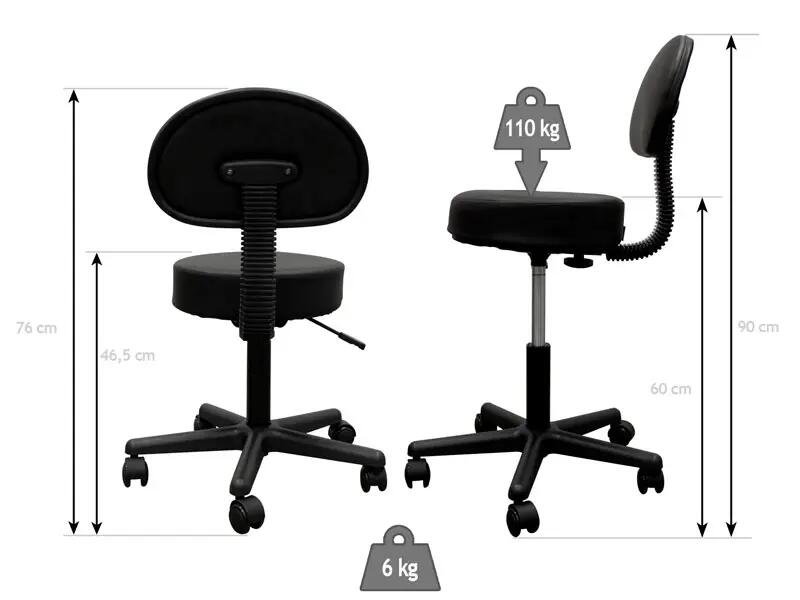 Sgabello Wellcore con schienale e alzata a gas 3/5