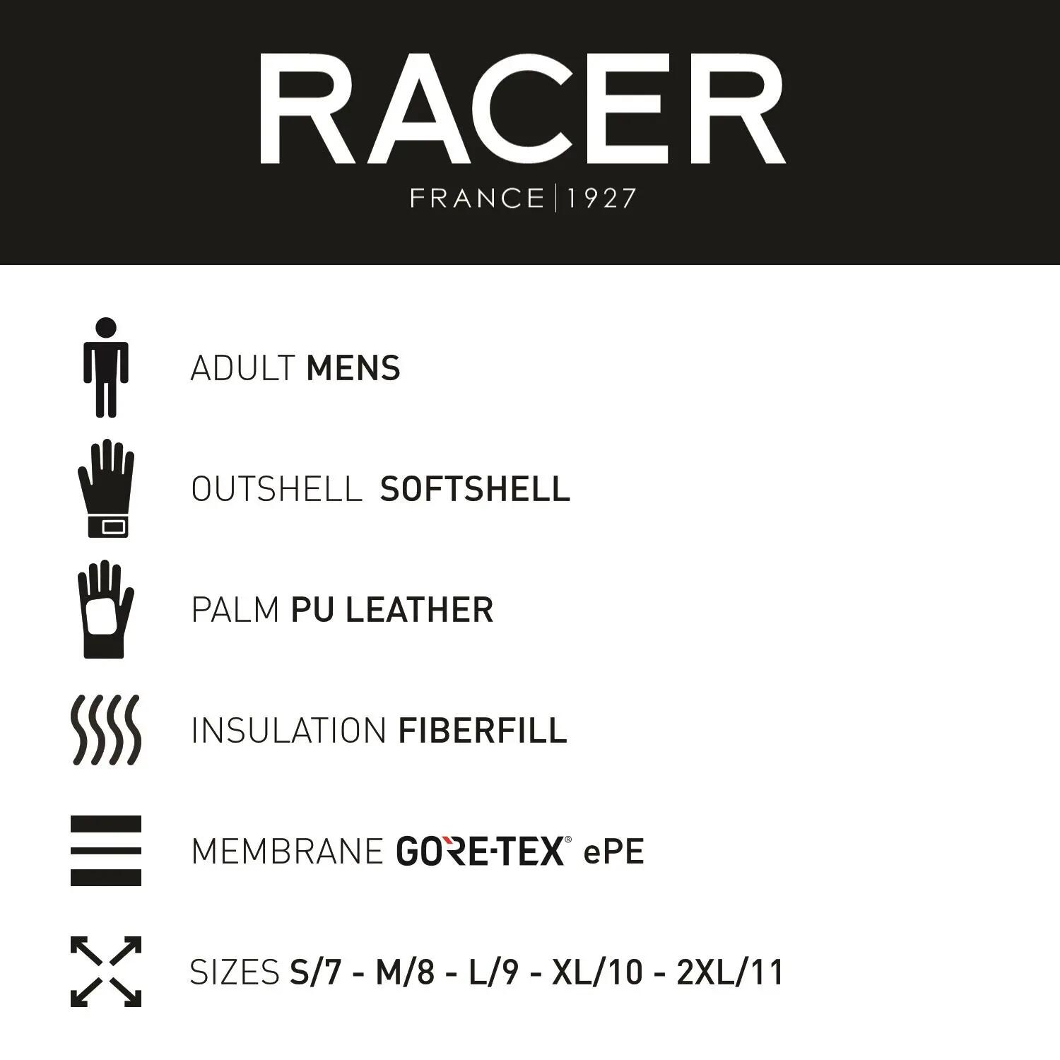 Gants de ski Racer Gore-tex Softshell 4/4