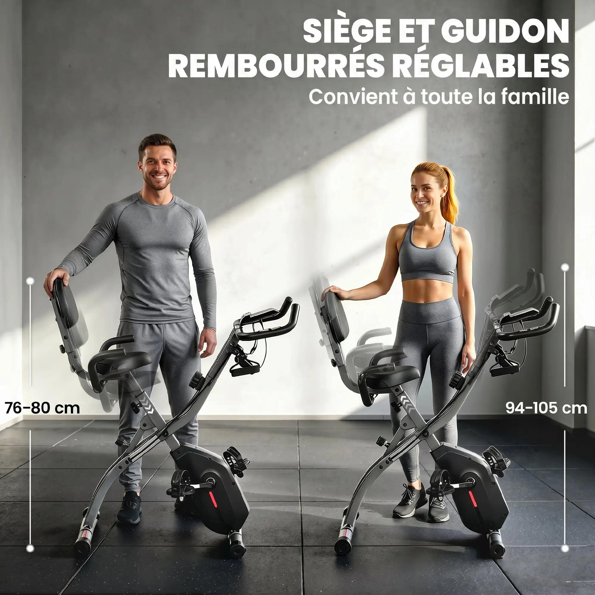 Vélo d'Appartement  - Pliable Silencieux 8 Niveaux - Noir 7/9