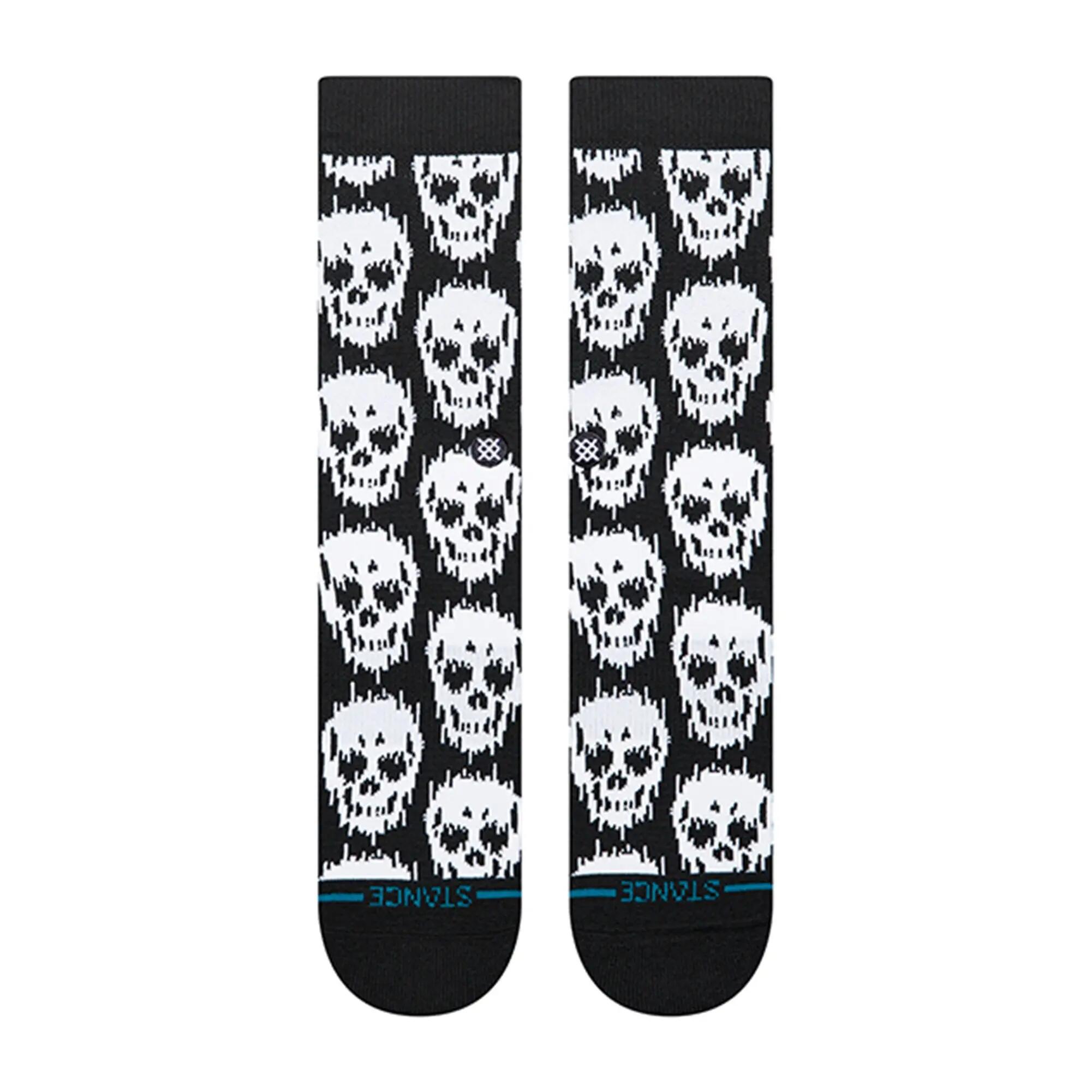 Socken Unisex 1er Pack Bequem sitzend-Static Skull Crew 3/4