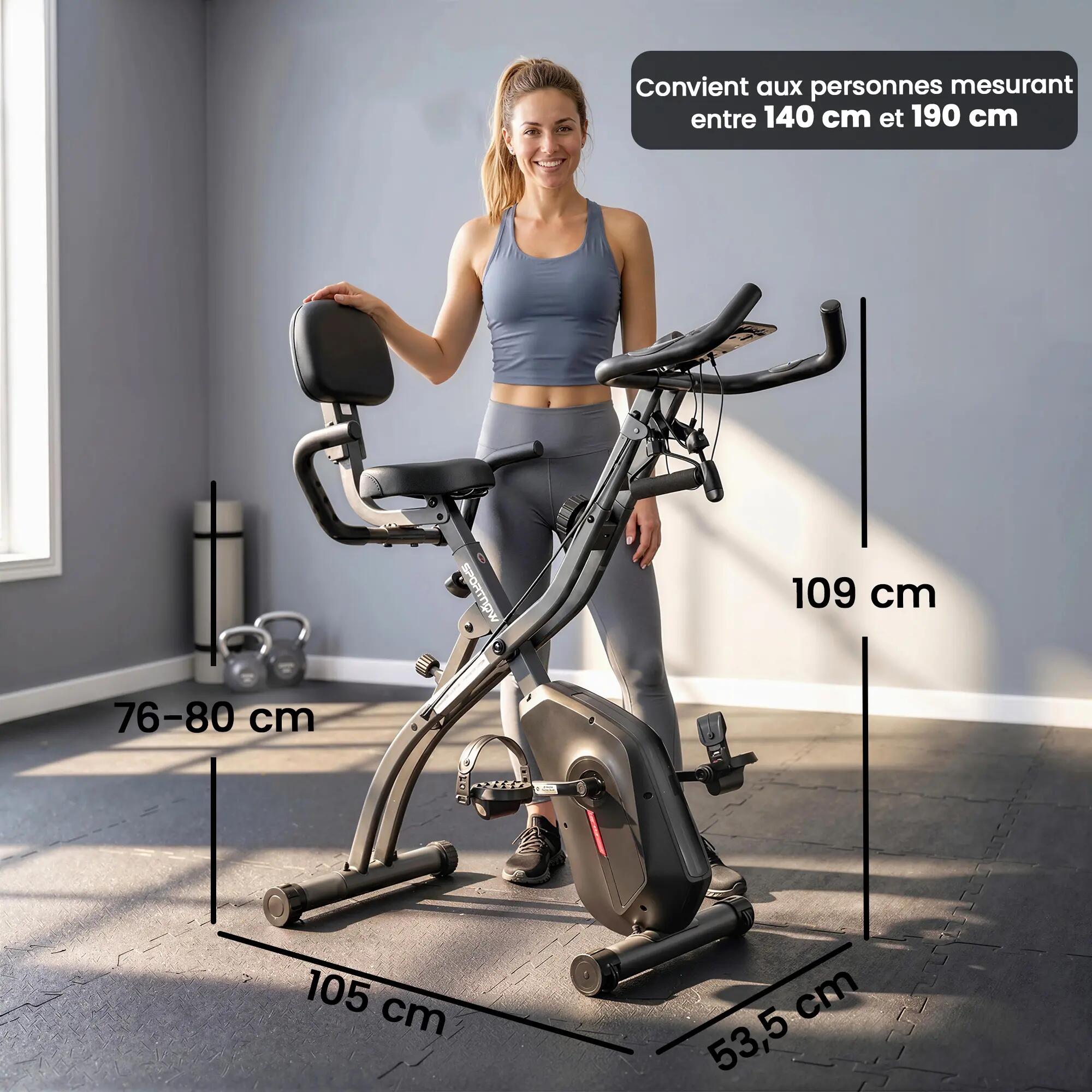 Vélo d'Appartement  - Pliable Silencieux 8 Niveaux - Noir 3/9