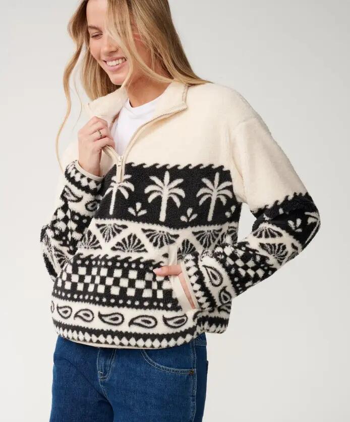 Felpa in pile da donna Rip Curl "BOSSA NOVA 1/4 ZIP POLARFLEECE" 5/7