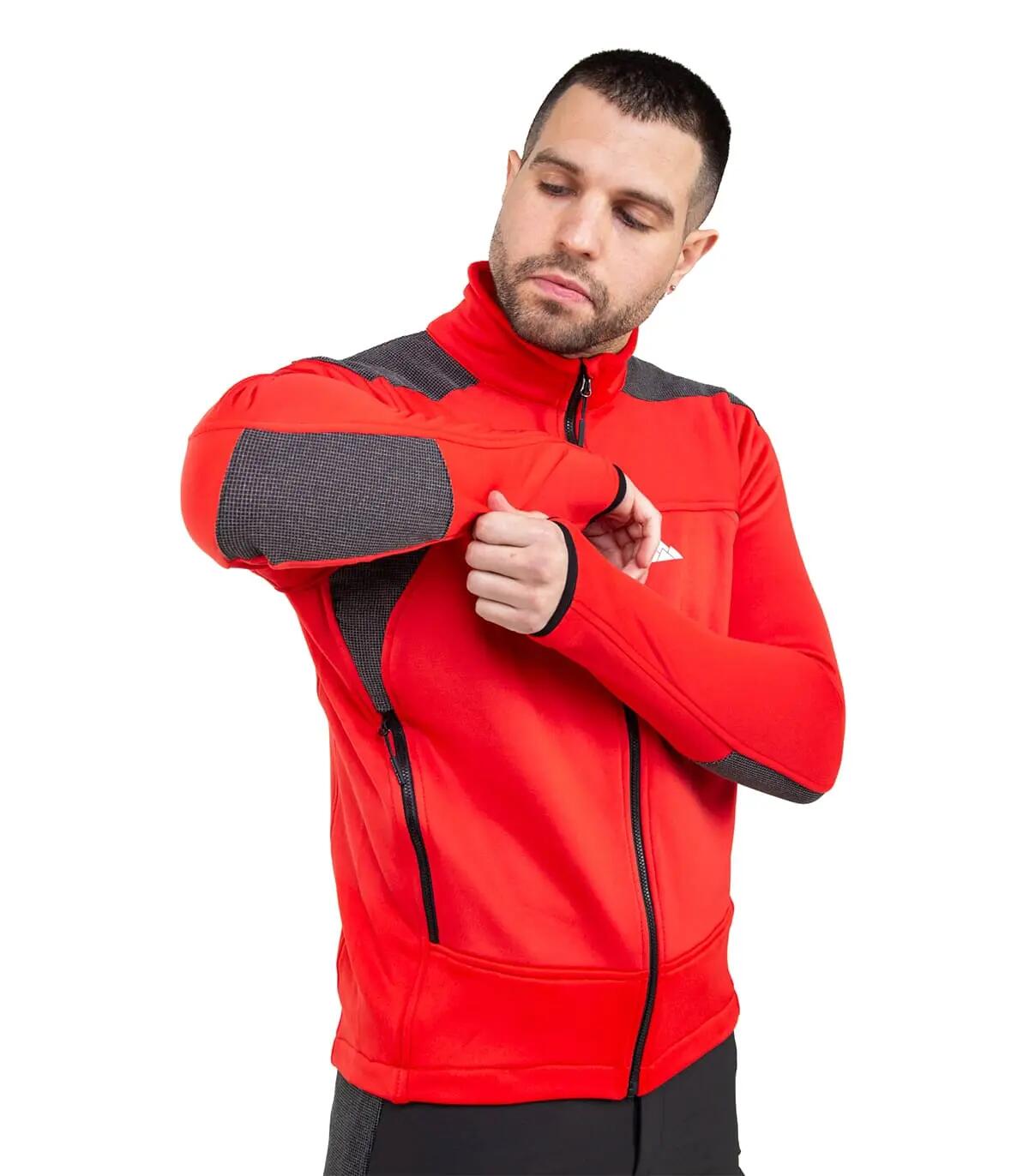 Casaco Polar Banff Alpinismo Homem Elástico Transpirável Vermelho 3/5