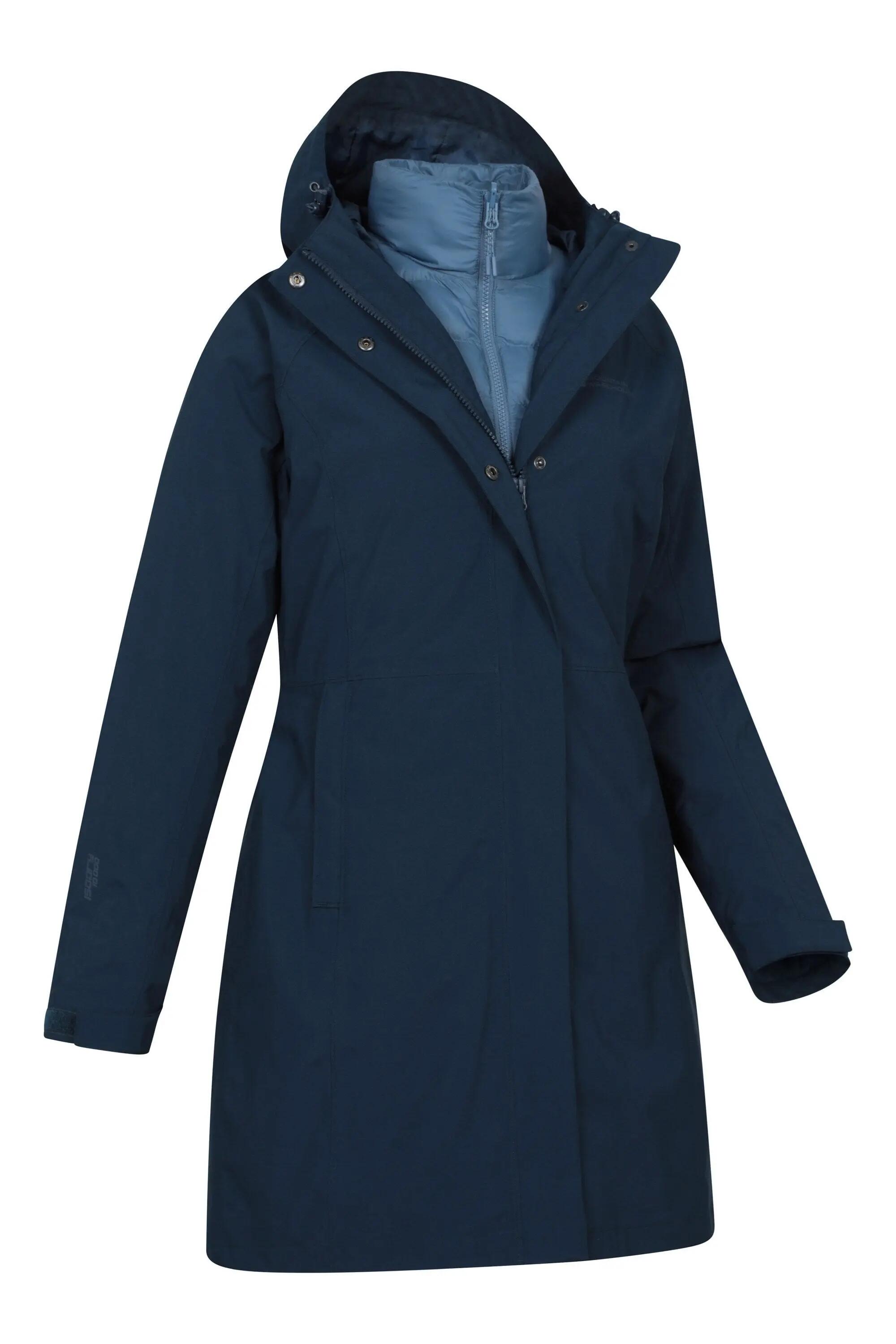 Damen Wandern 3-in-1-Jacke Lang Wasserdicht Winddicht Kapuze - Alaskan 10/15