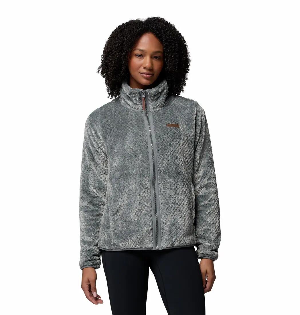 Veste Polaire Randonnée Columbia "Fire Side II Sherpa Full Zip" M Vert/Gris 4/6