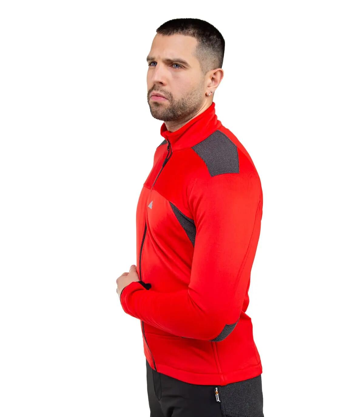 Casaco Polar Banff Alpinismo Homem Elástico Transpirável Vermelho 2/5