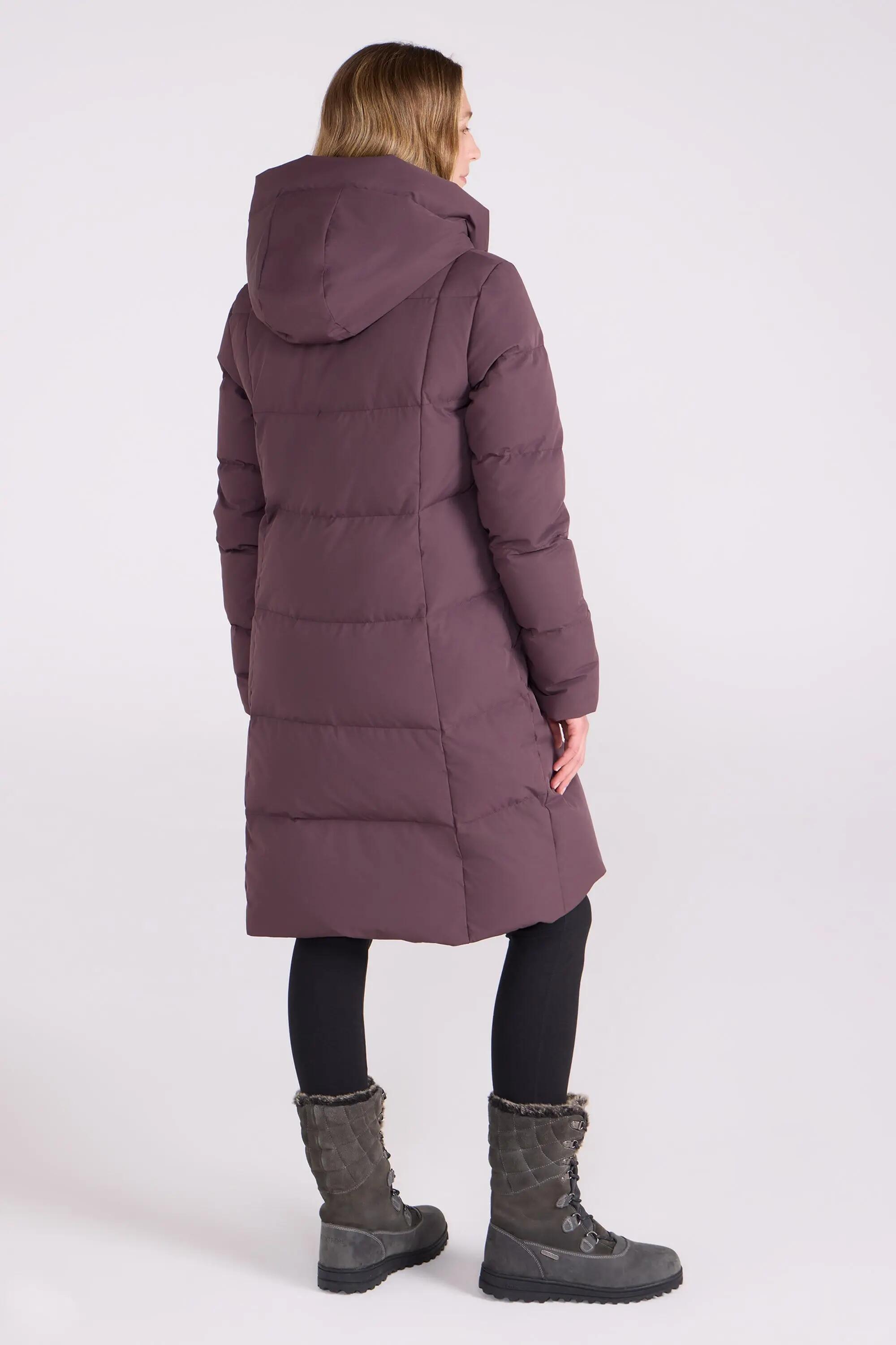 Doudoune de Randonnée Femme Longue Déperlante Capuche Duvet 600, Cosy Wrap II 7/14