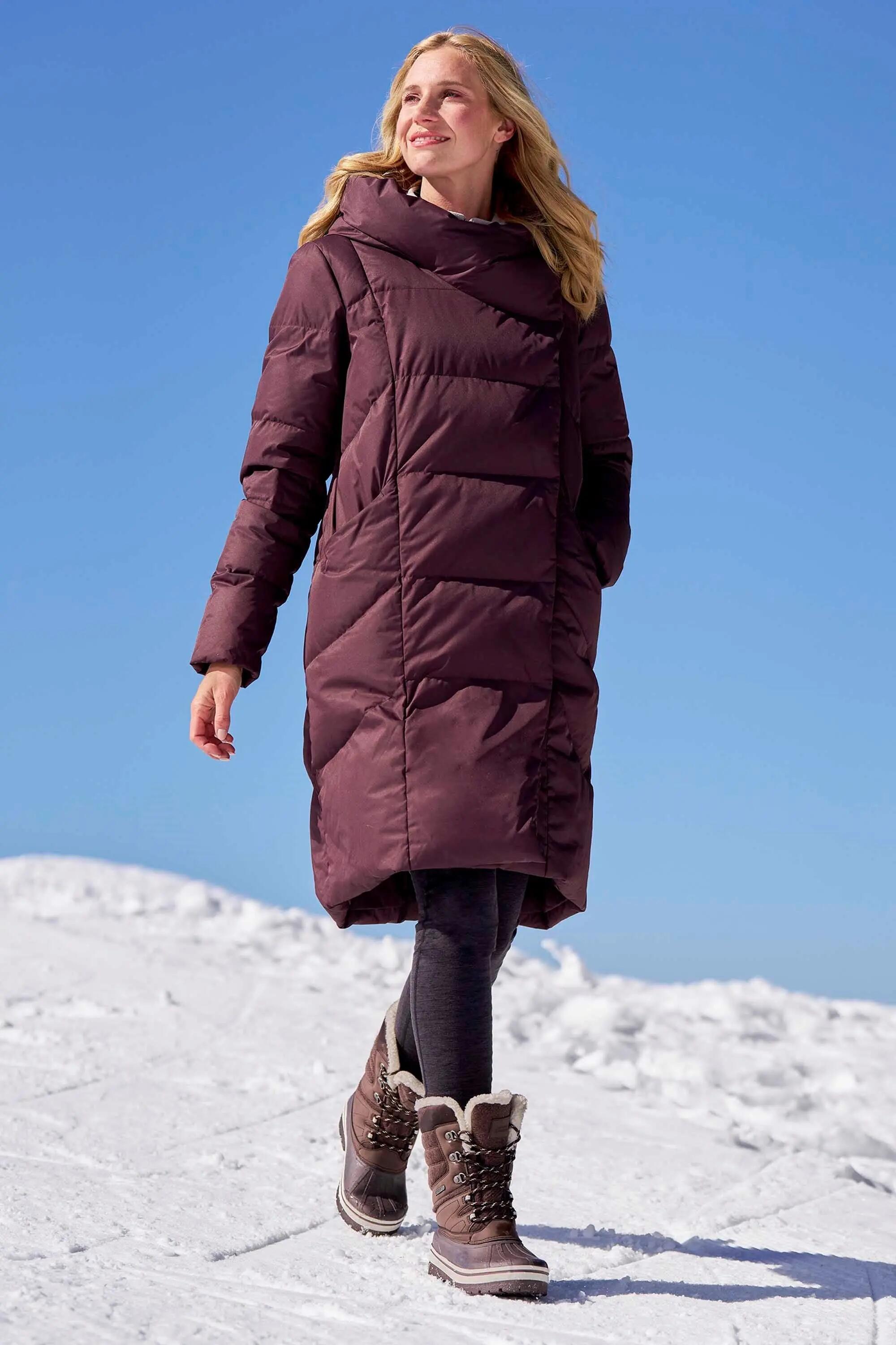 Doudoune de Randonnée Femme Longue Déperlante Capuche Duvet 600, Cosy Wrap II 3/14