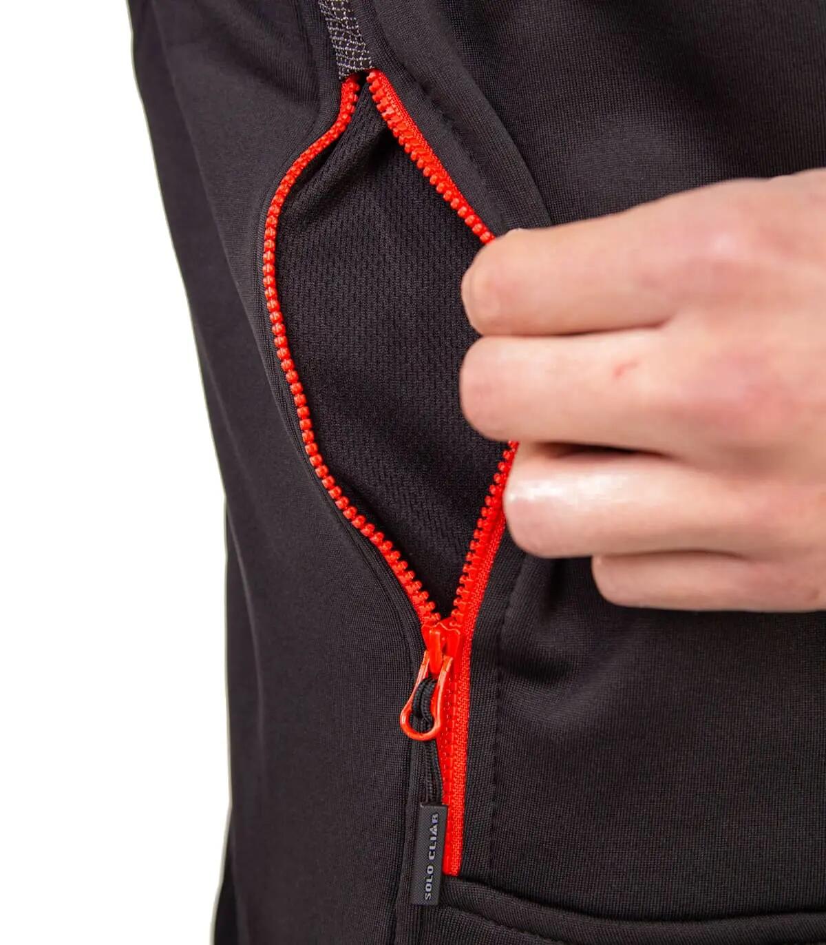 Casaco Polar Banff Alpinismo Mulher Elástico Transpirável Preto-Vermelho 4/5