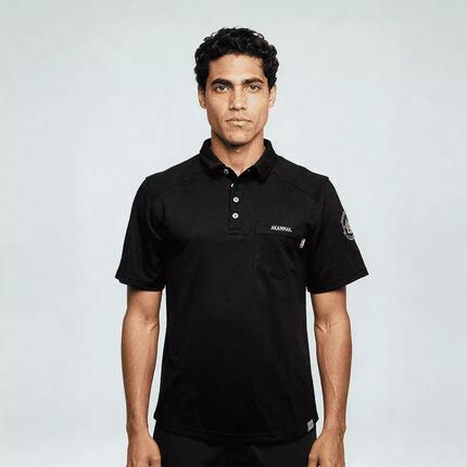 Polo de Randonnée homme Thermorégulant, anti UV LENNO Bleu Navy