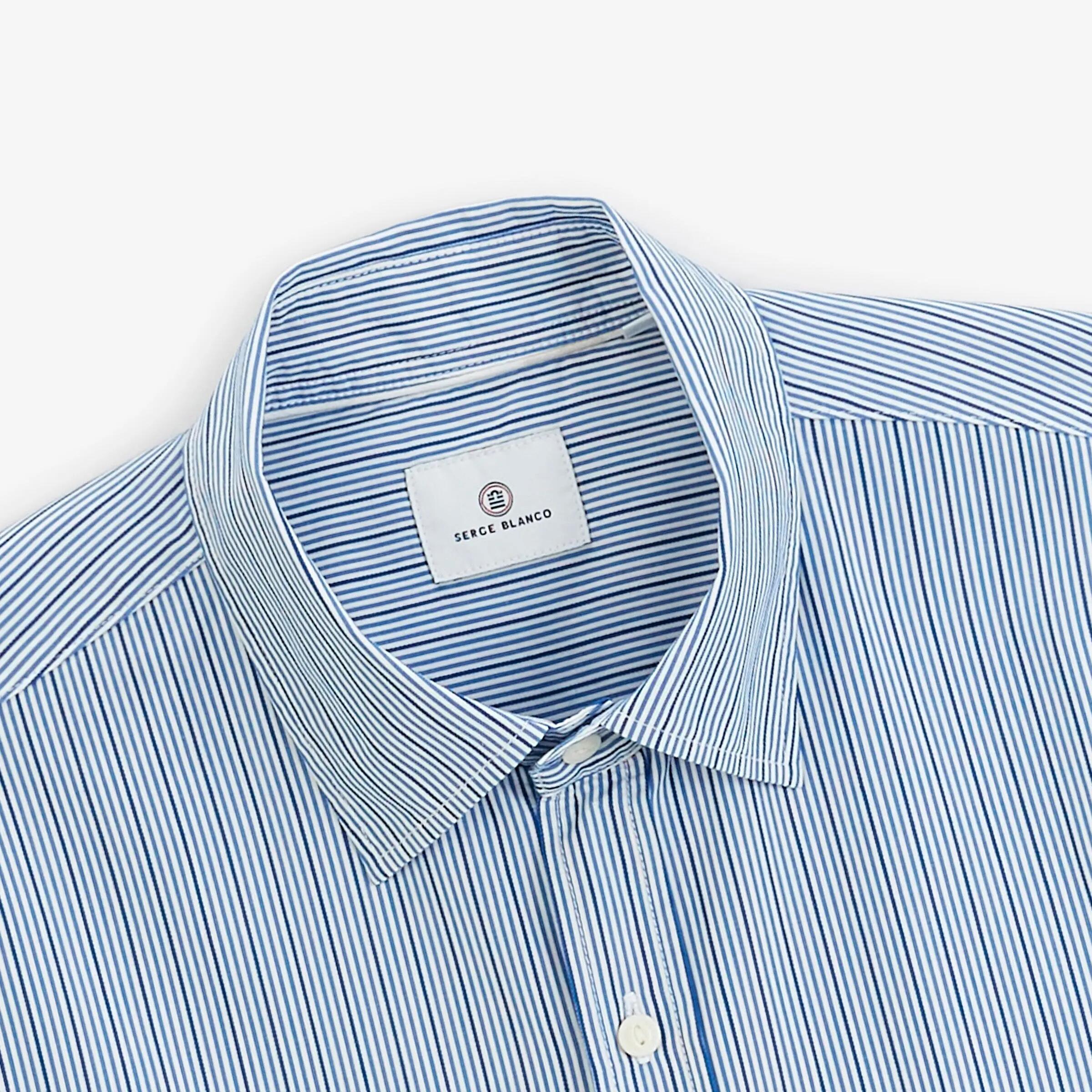 Camicia a maniche lunghe in cotone a righe 3/6
