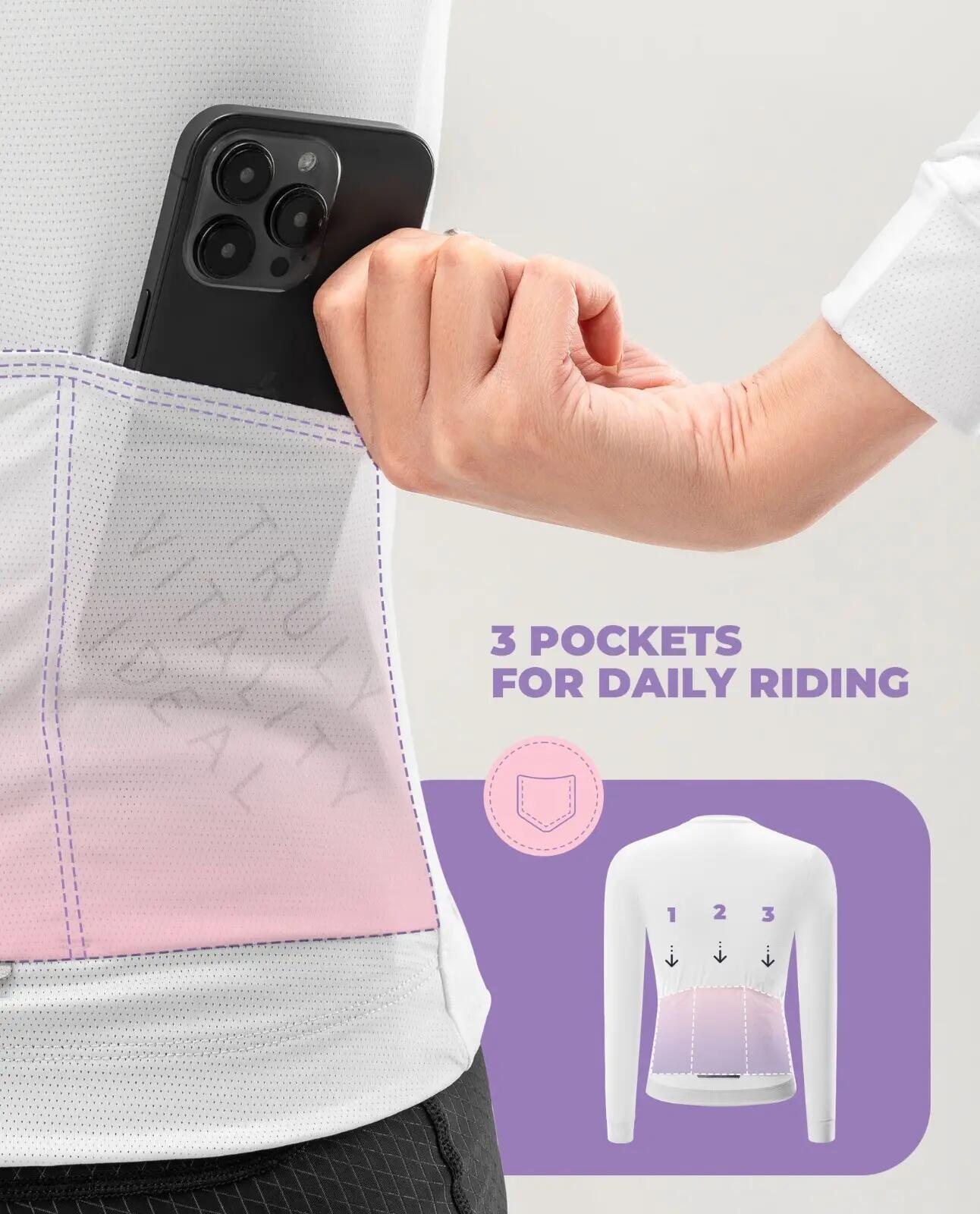 TVI Maillot de cyclisme à manches longues pour femme 3/7