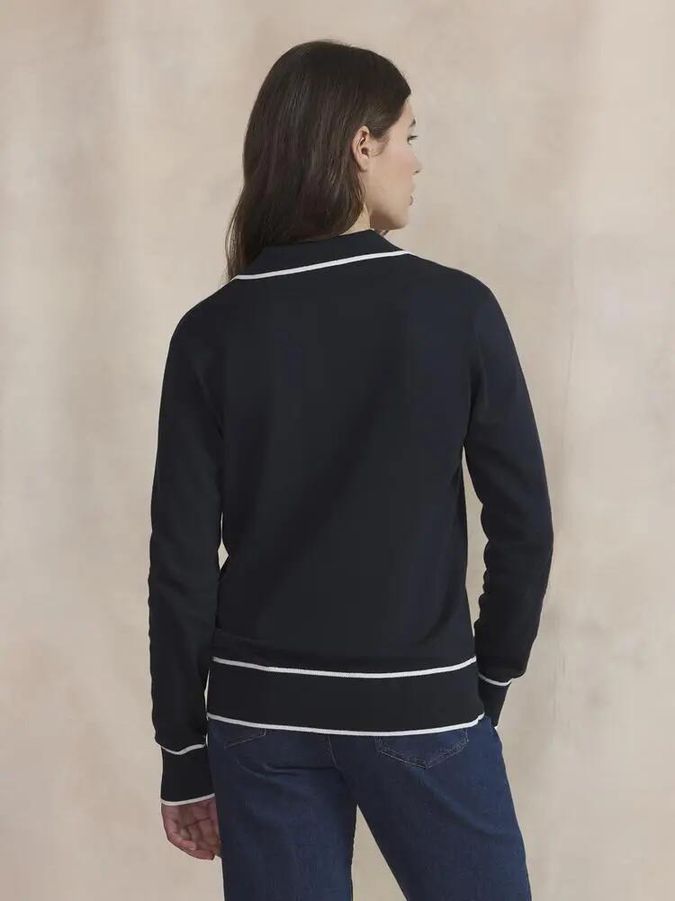 Polo long - Femme - Col polo boutonné - Bleu marine 4/5
