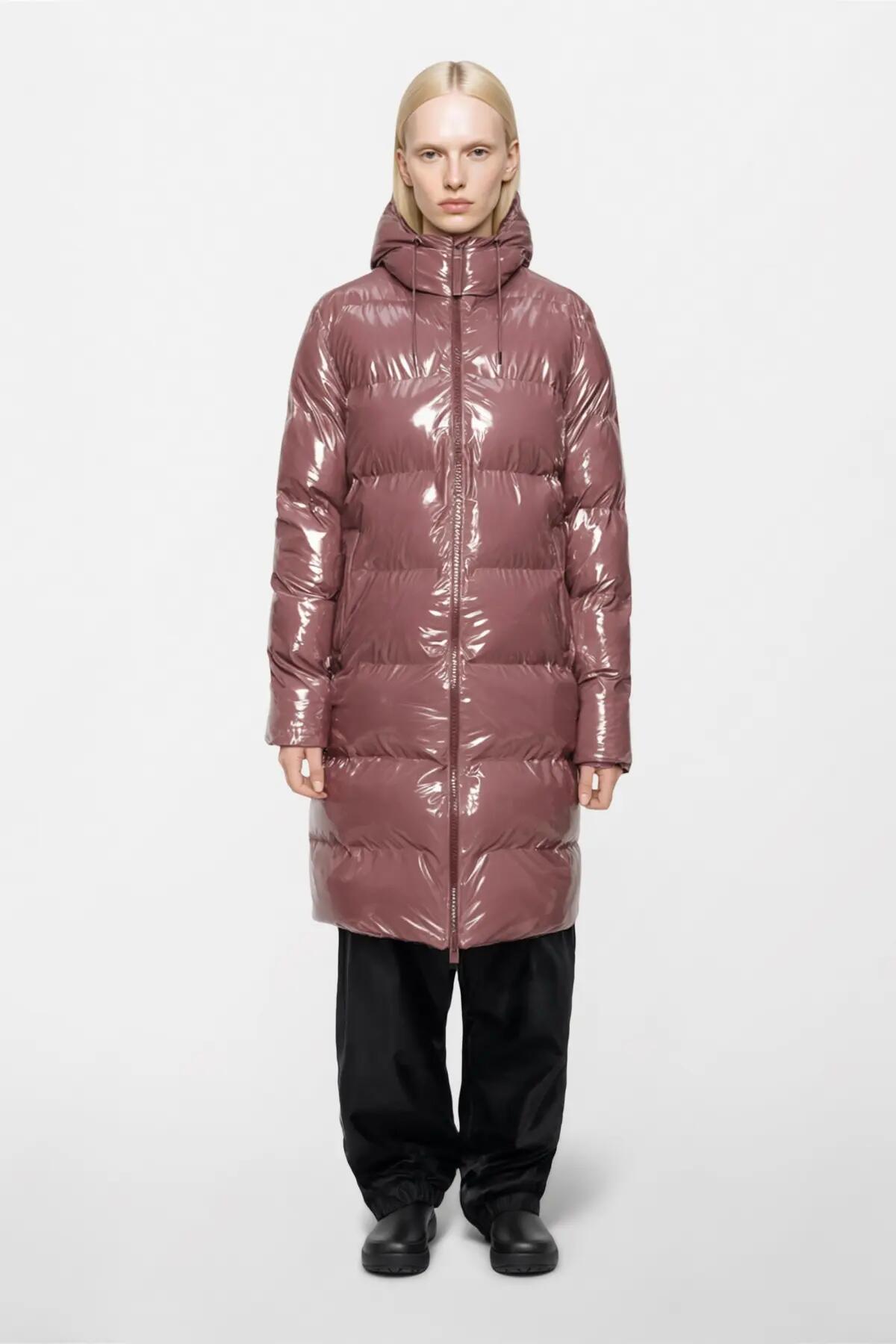 Jaqueta Rains Modelo 15130r Alta Longer Puffer Jacket W3 Cor Rosa 4/5
