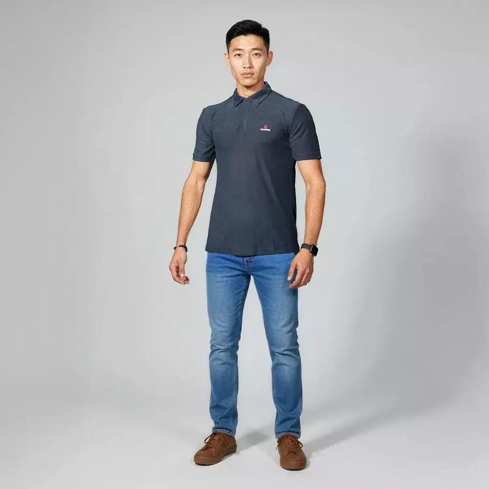 Polo de Randonnée homme confort, anti UV LONAN Bleu Navy 3/5