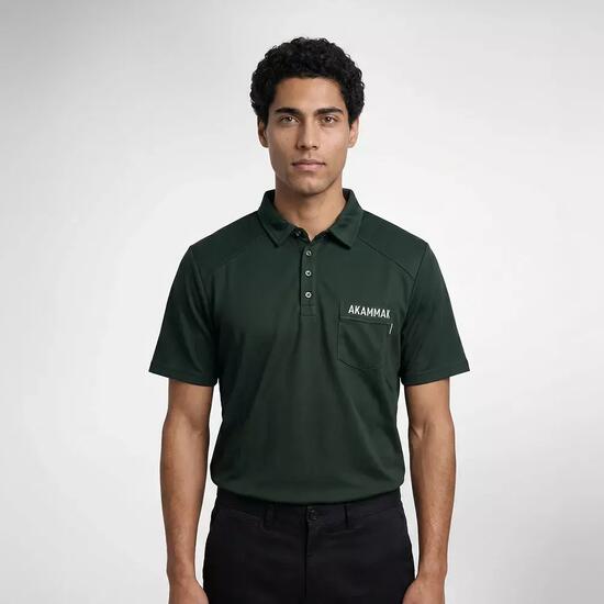 Polo de Randonnée homme Thermorégulant, anti UV LENNO Vert foncé