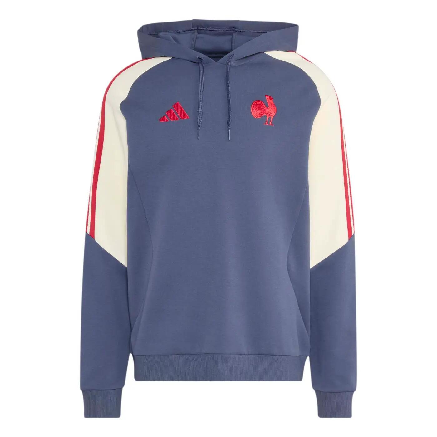 Sweat à capuche France Rugby Adidas Bleu marine ombre FFR 1/6