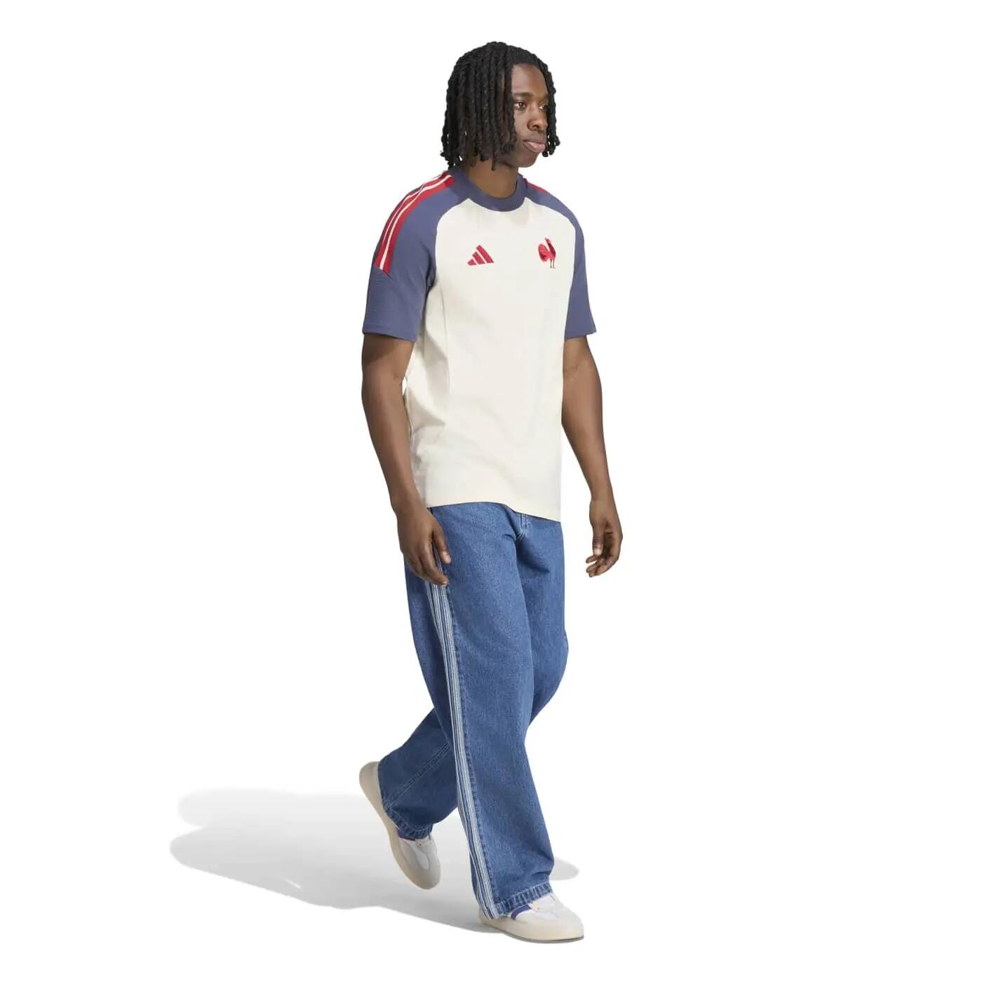 France Rugby Katoenen T-shirt Beige En Blauwe Ombré 6/6