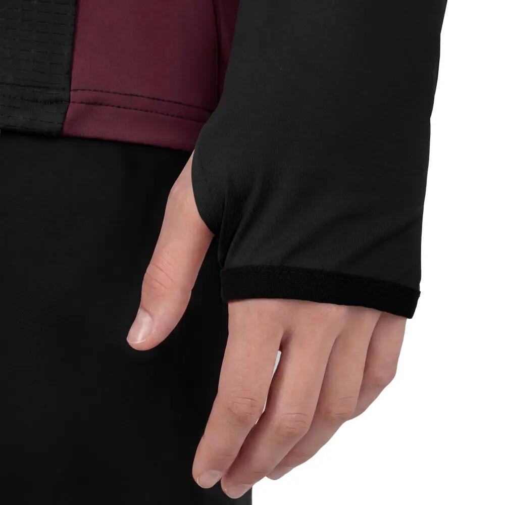 Camisola desportiva com meio fecho mulher Halfzip Black/Burgundy W Preto 4/6