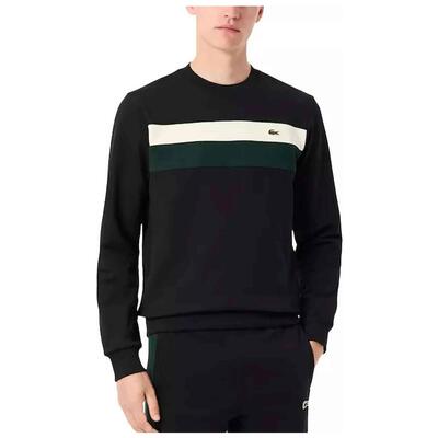 Felpa Lacoste modello Sudadera Lacoste Colour-Block Fleece negro verd per uomini