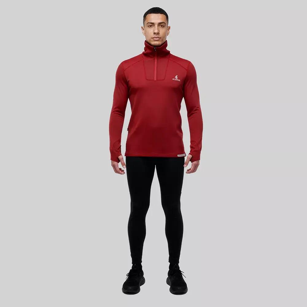 Pull de Randonnée homme Thermique PIKA Rouge 3/3