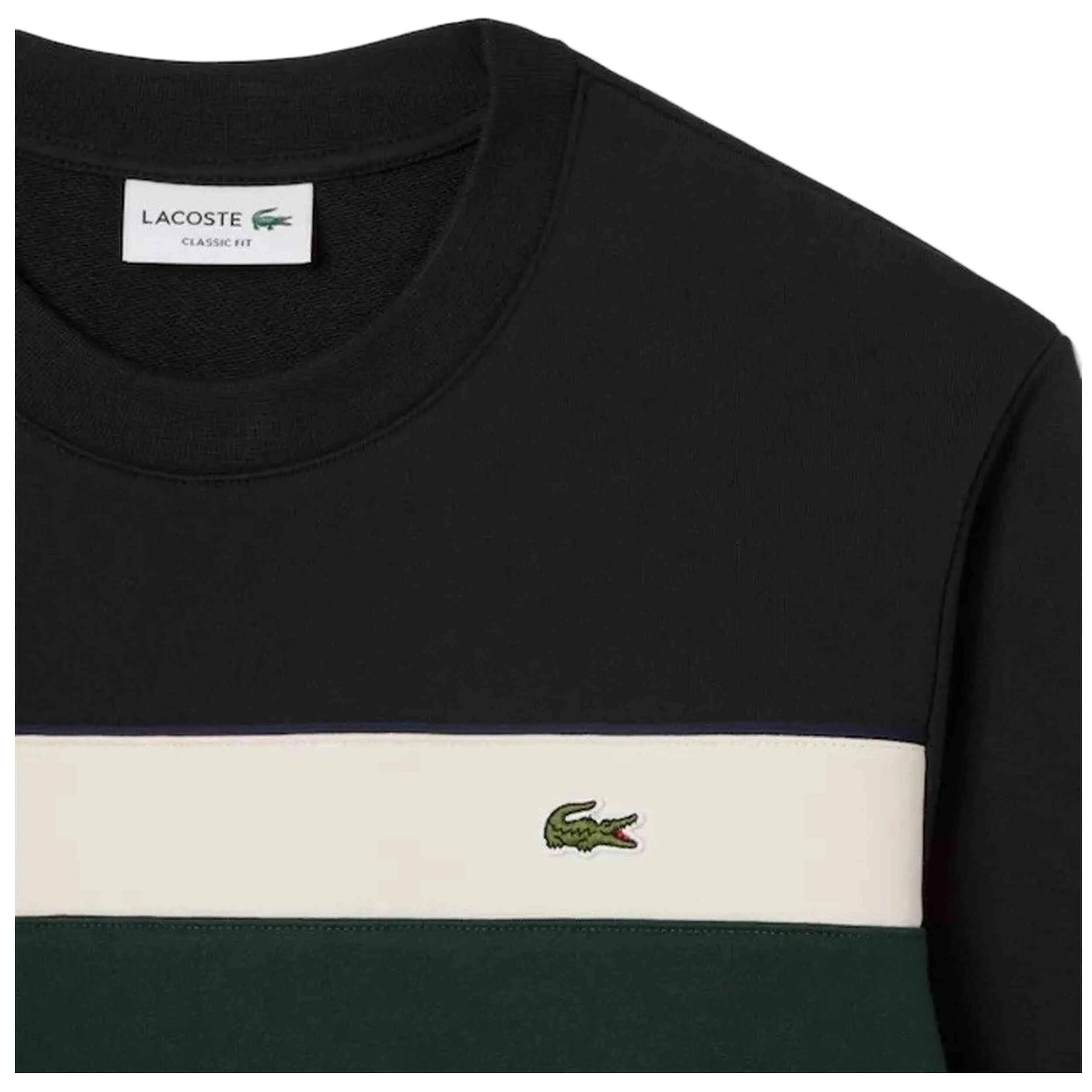Camisola Lacoste modelo Sudadera Lacoste Colour-Block Fleece negro ve para homem 4/5