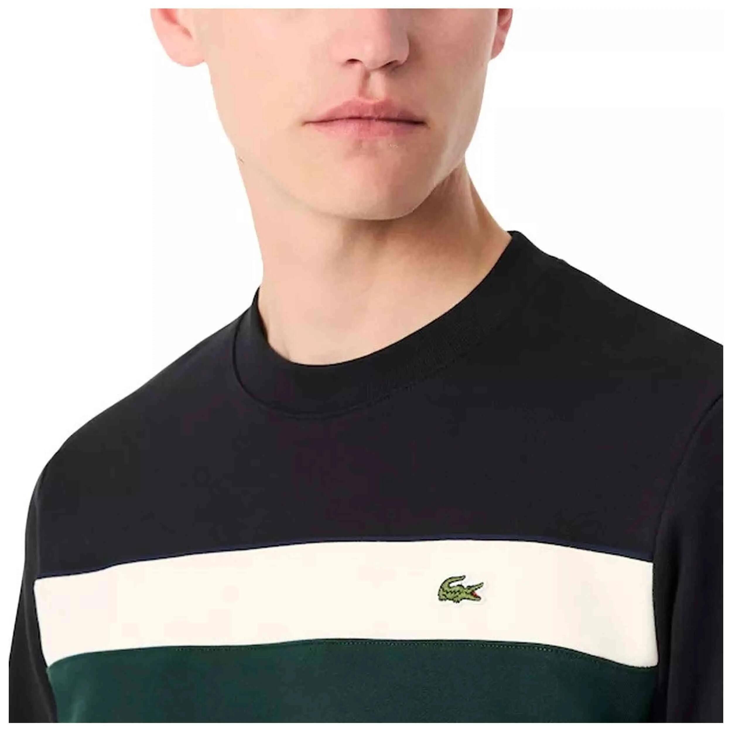 Camisola Lacoste modelo Sudadera Lacoste Colour-Block Fleece negro ve para homem 3/5