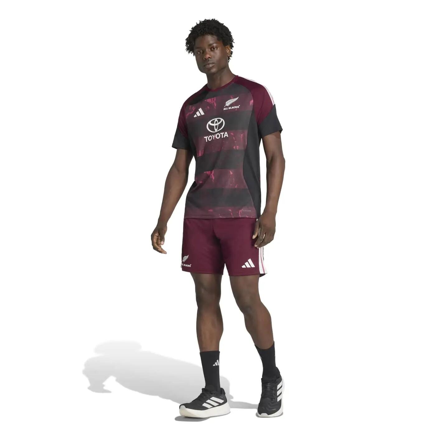 T-shirt Adidas Performance All Blacks Homme Bordeaux et noir 6/6