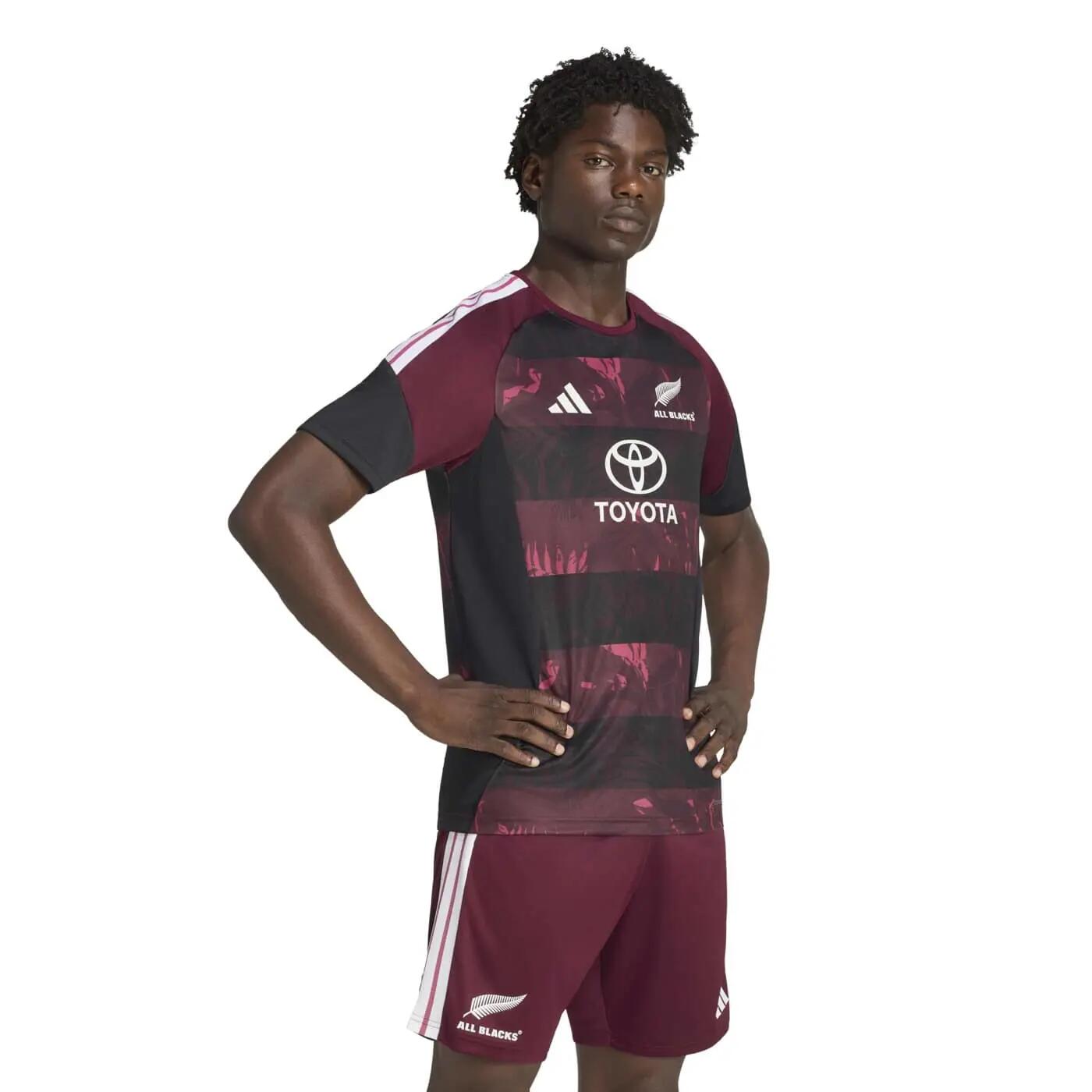 T-shirt Adidas Performance All Blacks Homme Bordeaux et noir 3/6