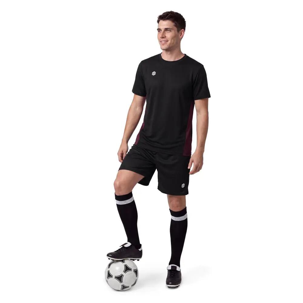 T-shirt de sport homme Sports Tee Black/Burgundy M Noir 3/6