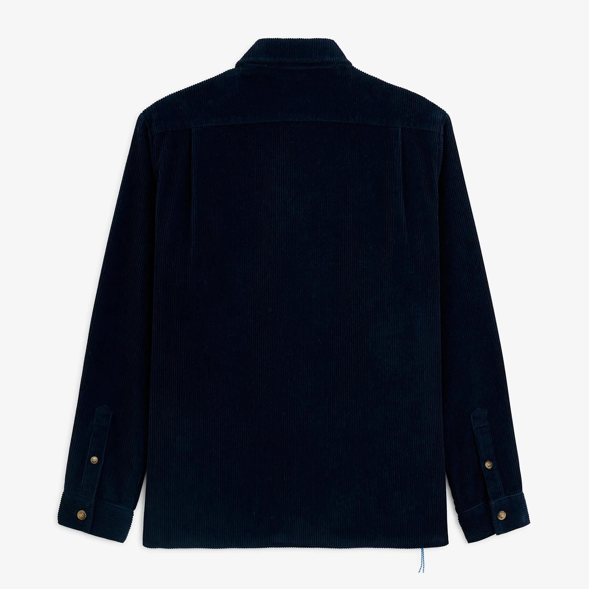 Chemise manches longues velours pigment dye bleu marine SBPLAY 2/4