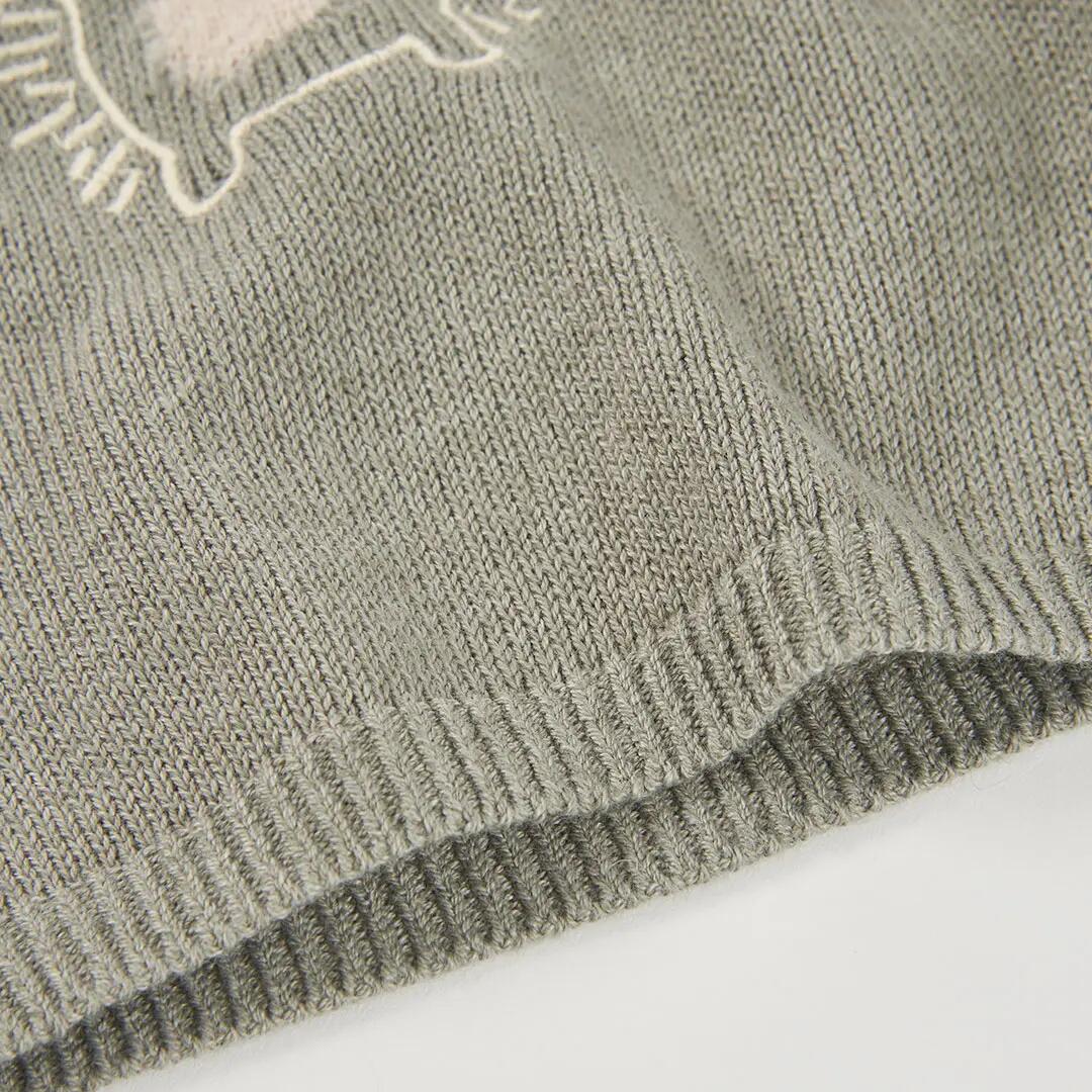Jersey verde bebé niño con bordado de erizo 4/4