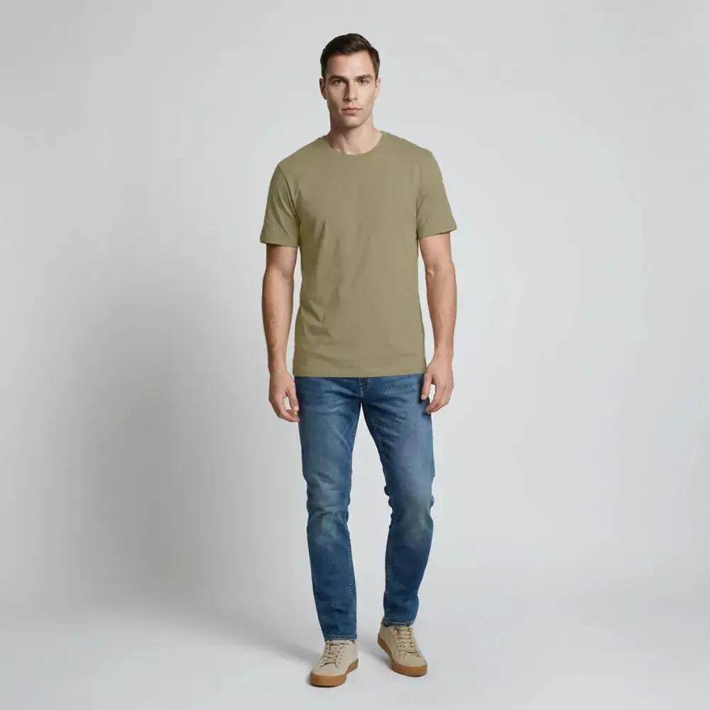 T-shirt de Balade en forêt homme biologique TIRO Kaki 3/3