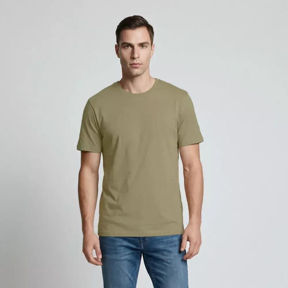 T-shirt de Balade en forêt homme biologique TIRO Kaki 2/3