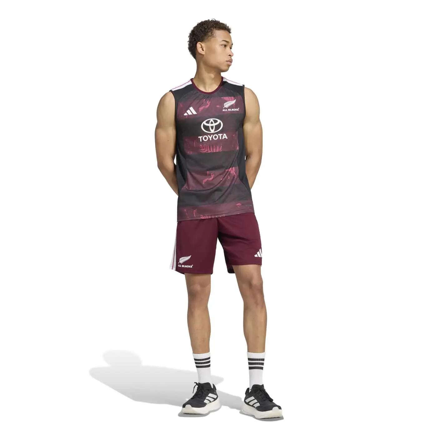 Adidas All Blacks Trainingshemd Zwart En Bordeaux 6/6