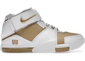 scarpe - basket - uomo - LeBron Zoom 2 Maccabi - oro/rosso 2/3