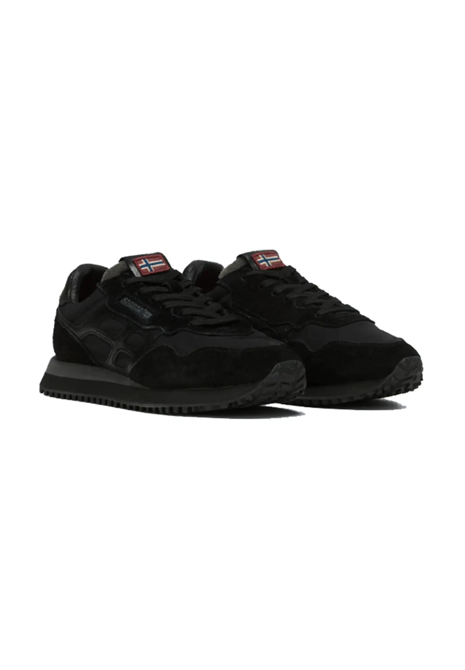 Napapijri Herren Element Suede Sneaker Wildleder Schwarz 1/6