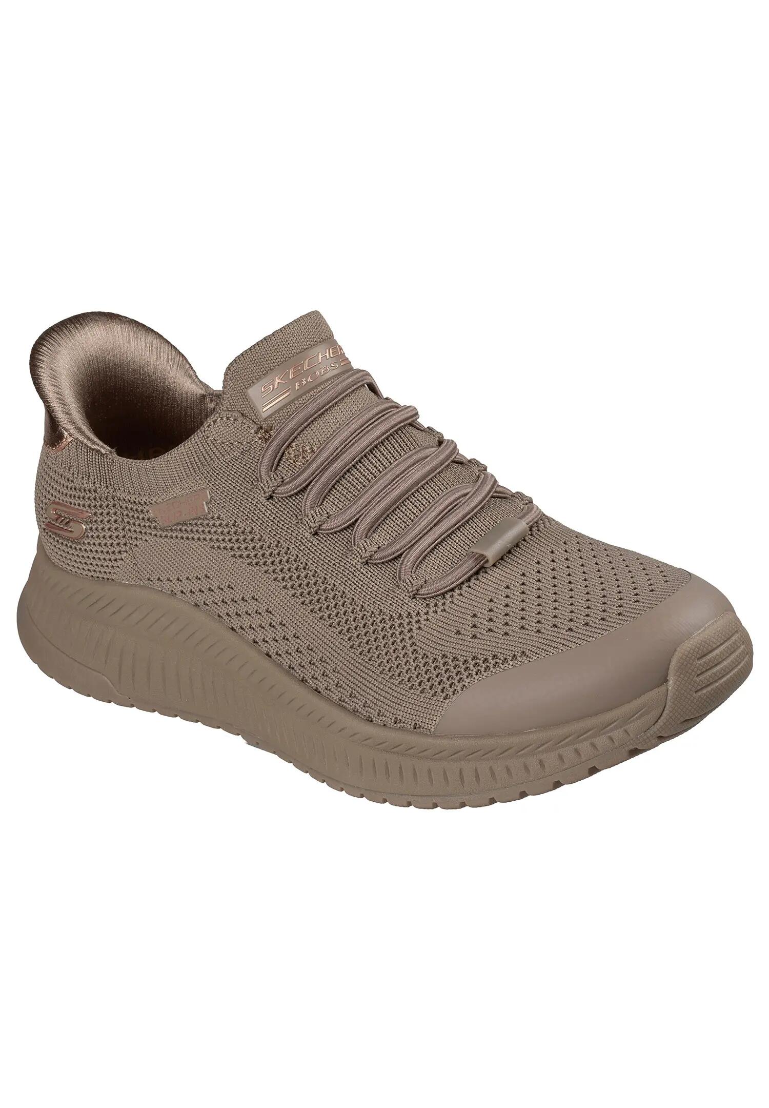 Buty SKECHERS SLIP-INS BOBS SQUAD 4 DIRE STEP Brązowy 4/5
