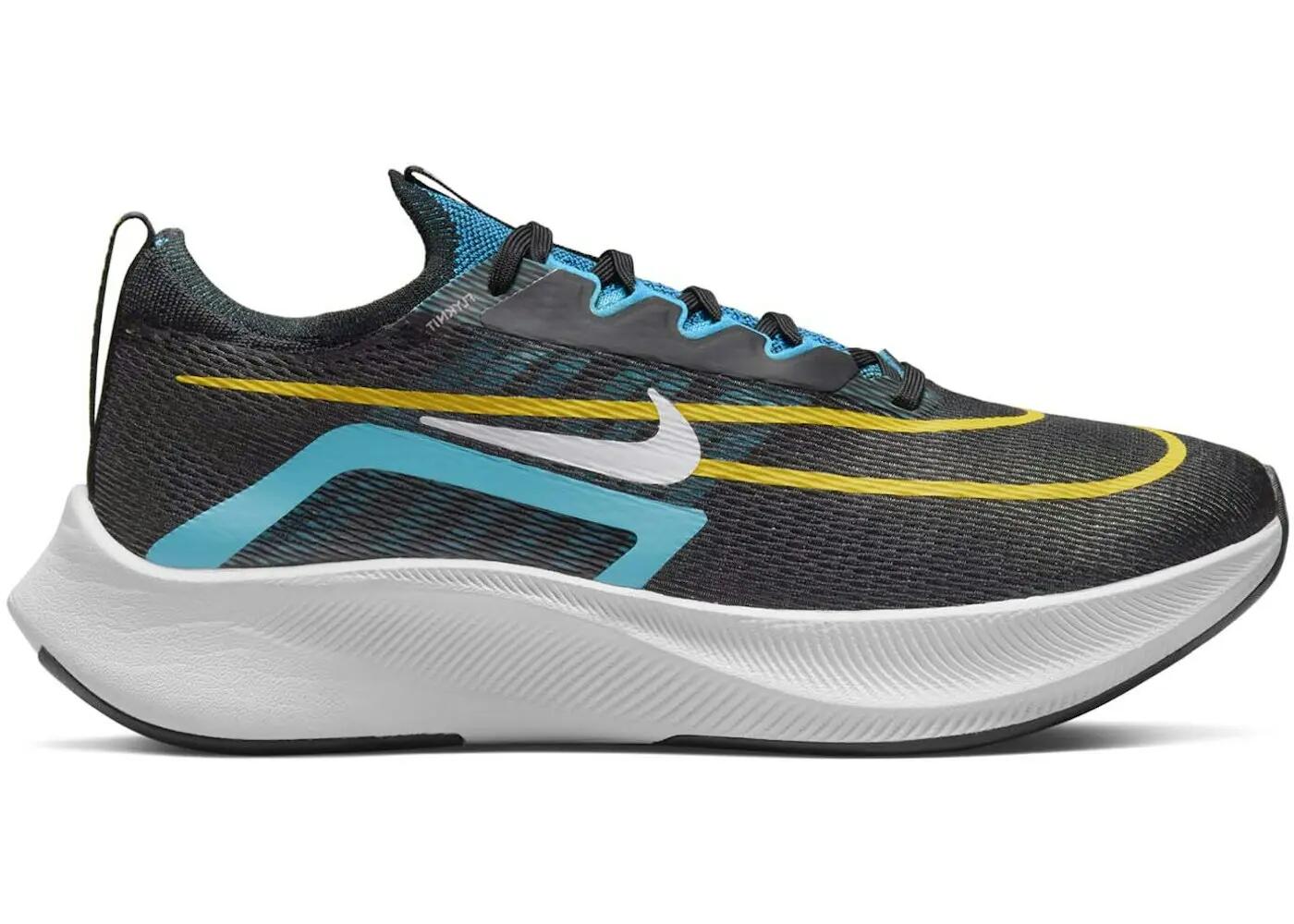 Men - Running - Shoes - Lightweight, Reactive - Zoom Fly 4 - Black/Grey/Chlorine 2/7