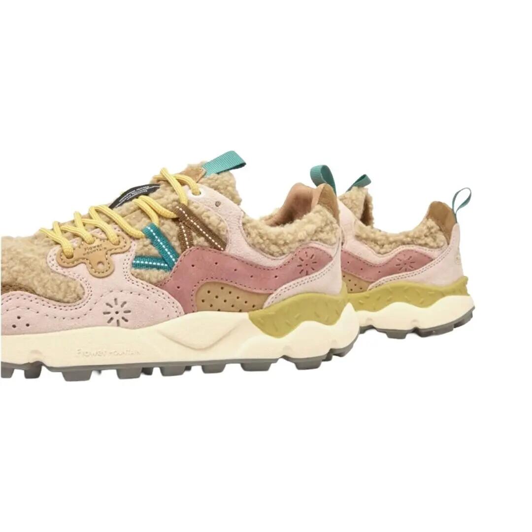 Zapatillas Flower Mountain Multicolor Yamano 3 Woman Suede Teddy Light Brown Ro 3/4